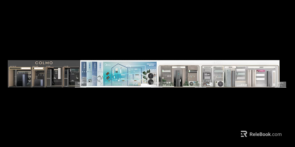 Modern Open Kitchen Interior Design With Island Counter And Appliances 3d model