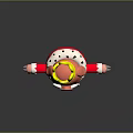 Animated Pig Game Character Wearing Red Coat With White Beard Yellow Crown And Purple Pants