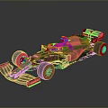 Black Formula 1 Race Car With Aerodynamic Design And Red Wheels