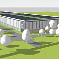 Style large factory building 3d model