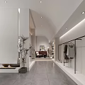 Modern Clothing Store Interior With Display Racks Fashion Outfits And Lighting