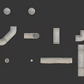 Various Metal Pipe Fittings Including Elbows Straight Tubes Tees And Bolts