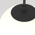 Modern Pendant Lights With Black Hanging Cords And White Globe Shades