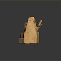 Wooden Storage Box For Organizing Woodworking Tools Including Hammer Chisel And Plane