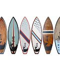 Outdoor Decorative Wooden Surfboards Amusement Equipment with Colorful Patterns and Various Designs