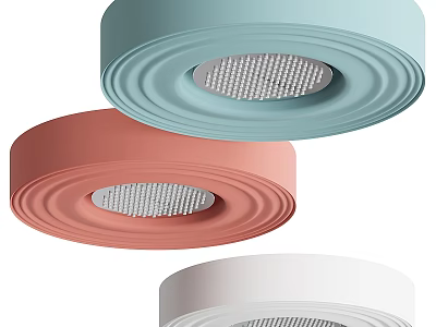 Colorful Round Rainfall Shower Heads In Blue Pink And White Finishes 3d model
