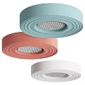 Colorful Round Rainfall Shower Heads In Blue Pink And White Finishes
