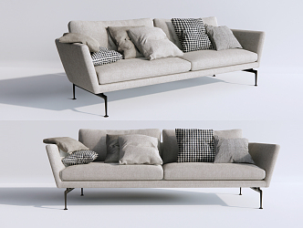 modern double sofa leisure sofa 3d model