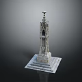 Gothic Tower Model With Intricate Carvings Square Base And Spire Top 3d model