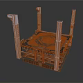 Industrial Construction Structural Components With Metal Columns Beams And Platform Framework
