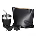 Jewelry combination glasses bag mug coffee leather 3d model