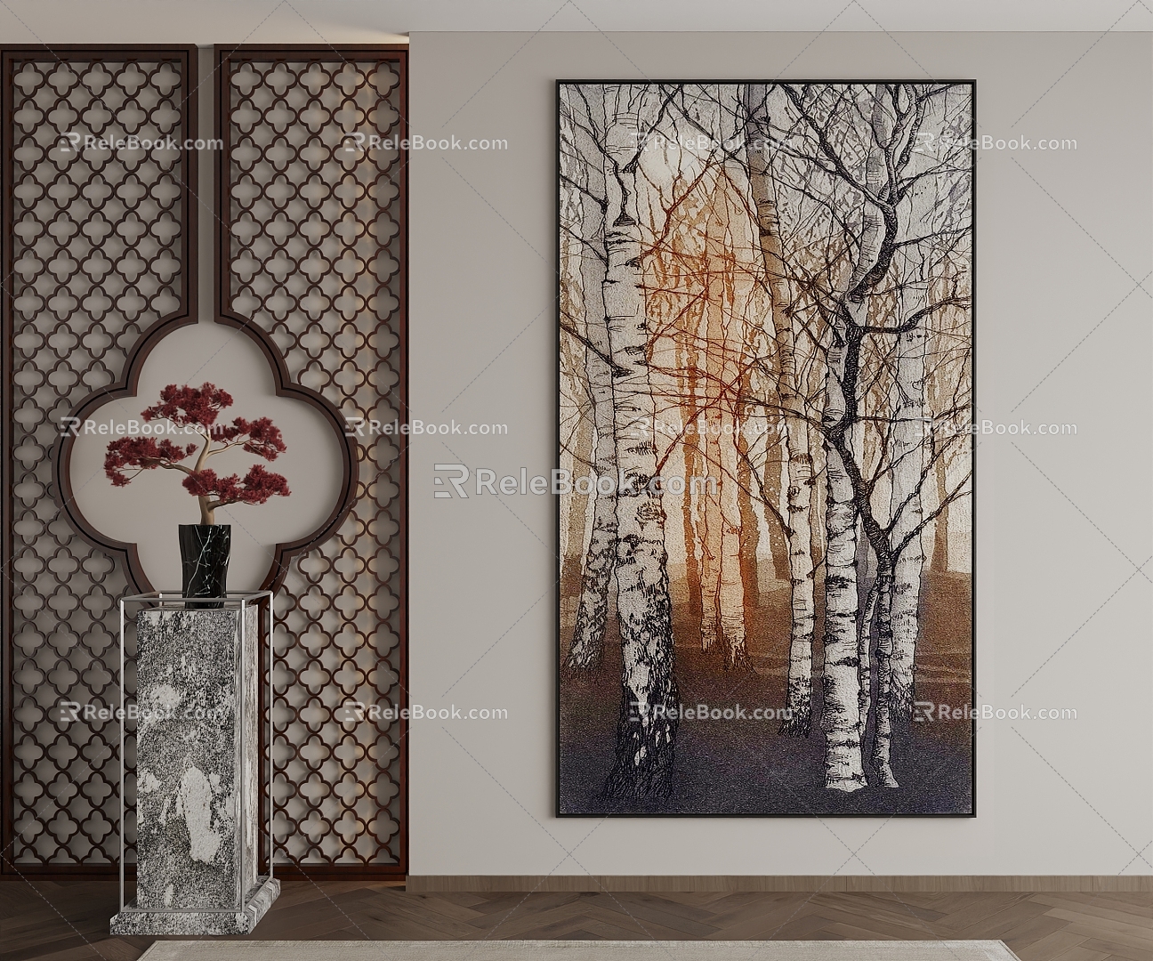 New Chinese Decorative Painting 3d model