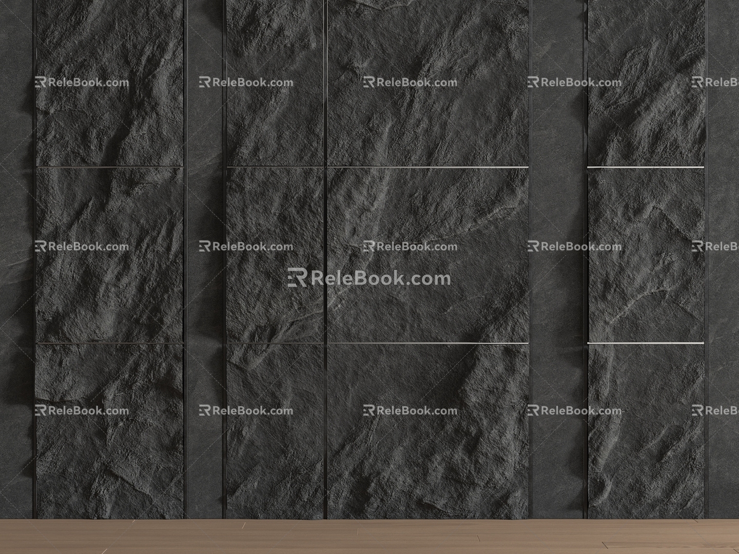 modern rubble wall molten rock 3d model