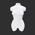 White Female Mannequin Body with Smooth Curves on Black Background