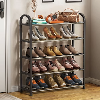 Multi Tiered Shoe Rack Organizing High Heels Leather Shoes Sneakers And Accessories 3d model