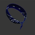 Blue Cotton Bandana With White Patterns For Daily Use Accessory