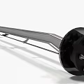 Mechanical Metal Part Featuring Black Circular Ends Silver Rod And Bolts