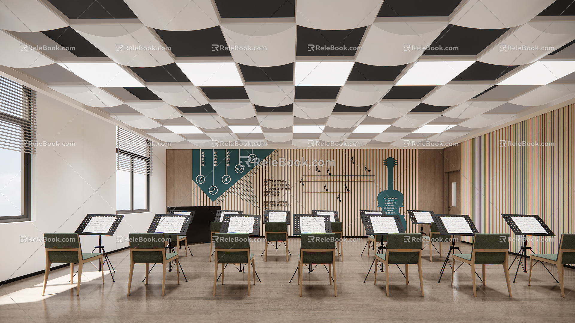 Modern Music Classroom 3d model