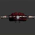 Character In Red Long Coat With White Headscarf Black Pants And Red Boots Arms Outstretched