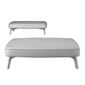Minimalist Black Upholstered Ottoman With Light Wooden Legs Modern Design