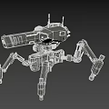 Smart Machine With Multi Legged Mechanical Structure And Robotic Cannon Design 3d model