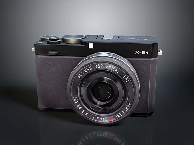 Fujifilm X E4 Black Compact Camera With Metal Leather Body And Wide Angle Lens 3d model