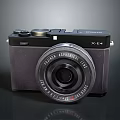 Fujifilm X E4 Black Compact Camera With Metal Leather Body And Wide Angle Lens
