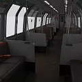 Long Silver Colored Subway Train With Multiple Carriages On Railway Tracks And Glass Windows