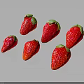 Fresh Juicy Red Strawberries With Green Leaves Arranged On Black Background