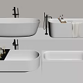 Modern Bathtub Designs Featuring Freestanding Styles Black Faucets And Tray Accessories