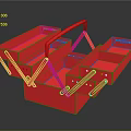 Red Sturdy Multiplatform Household Storage Rack With Stable Base And Platforms