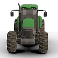 Green John Deere Tractor With Large Tires And Yellow Rims Cab Design Features