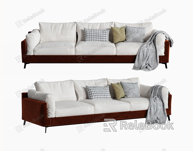 Modern three-seat sofa multiplayer sofa model