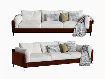 Modern three-seat sofa multiplayer sofa model