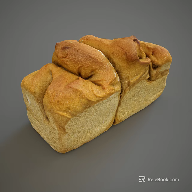 Golden Brown Sliced Bread Loaf With Toasted Crust And Soft Interior Texture 3d model 