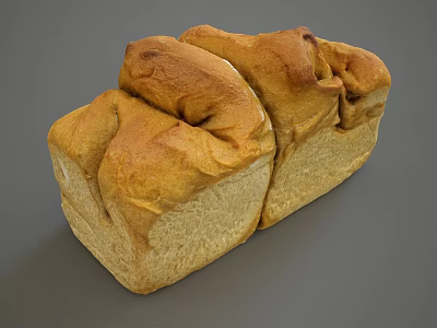 Golden Brown Sliced Bread Loaf With Toasted Crust And Soft Interior Texture 3d model