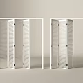 White Louvered Folding Doors For Modern Home Interior Design 3d model