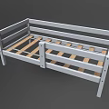 Simple Design Baby Bed With White Frame And Wooden Slats For Nursery