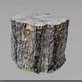 Natural Wooden Stone Stump Decorative Stool With Bark Texture And Handcrafted Detail