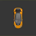Yellow Sports Car With Scissor Doors Modern Design And Black Stripes