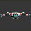 Game and Movie Character 3D Model in Racing Outfit With Helmet Elbow And Knee Pads