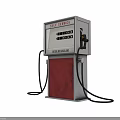 Retro Self Service Gasoline Pump With Regular Fuel Display And Nozzles