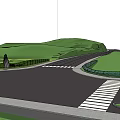 Modern Contemporary Building Facade With Sleek Design Greenery And Open Roadway