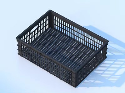 Black Plastic Mesh Storage Basket for Home Organization and Daily Use 3d model