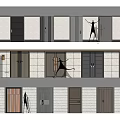 Diverse Entrance Doors In Modern Designs With Wooden And Metal Materials For Buildings