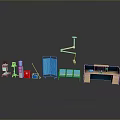 Modern Medical Scene With Equipment Screen Bed And Desk Chair