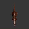 Realistic Brown Striped Dinosaur 3D Character Model with Standing Pose in Dark Background 3d model