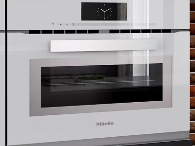 Modern Miele Kitchen Oven With Glass Door And Digital Clock 3d model