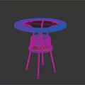 Round Wicker Dining Table With Glass Top And Wicker Legs Black Foot Caps