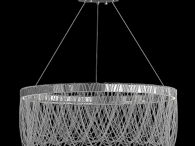 Modern Circular Chandelier With Crystal Mesh Design For Home Decorative Lighting 3d model